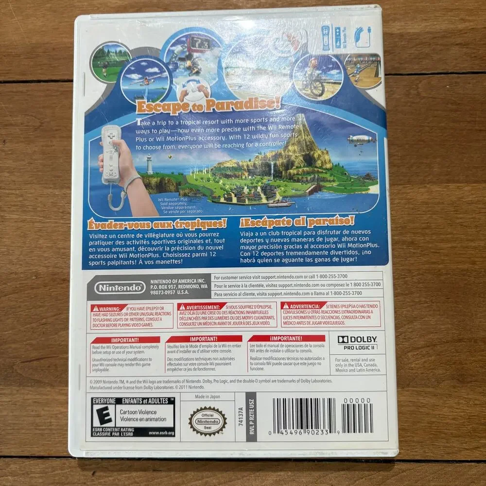 Wii Sports Resort (Nintendo Wii, 2009) Case & Game CIB Authentic Un-Tested